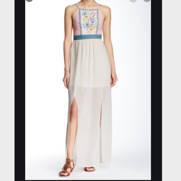 Anthropologie Dresses & Skirts - Flying Tomato Anthropologie Blue Maxi Floral Dress